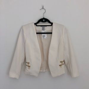 H&M Cropped Blazer with Rib Detail NWT